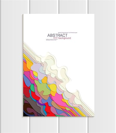 Stock vector brochure in abstract style. Design business templates with round, uneven colorful varicoloured shapes on white backgrounds for printed materials, element, web site, card, cover, wallpaper Foto de stock - Super Valor sin royalties y Suscripción, Código: 400-09084767