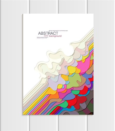 Stock vector brochure in abstract style. Design business templates with round, uneven colorful varicoloured shapes on white backgrounds for printed materials, element, web site, card, cover, wallpaper Foto de stock - Super Valor sin royalties y Suscripción, Código: 400-09084768