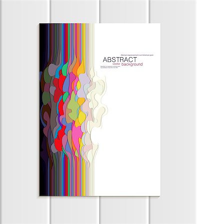 Stock vector brochure in abstract style. Design business templates with round, uneven colorful varicoloured shapes on white backgrounds for printed materials, element, web site, card, cover, wallpaper Foto de stock - Super Valor sin royalties y Suscripción, Código: 400-09084770