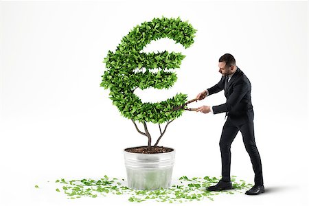 sustainable money - Concept of green economy. Plant with money symbol. 3D Rendering Stock Photo - Budget Royalty-Free & Subscription, Code: 400-09084895