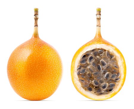 passiflora - Granadilla or grenadia passion fruit isolated on white background. Clipping path included Stock Photo - Budget Royalty-Free & Subscription, Code: 400-09084966