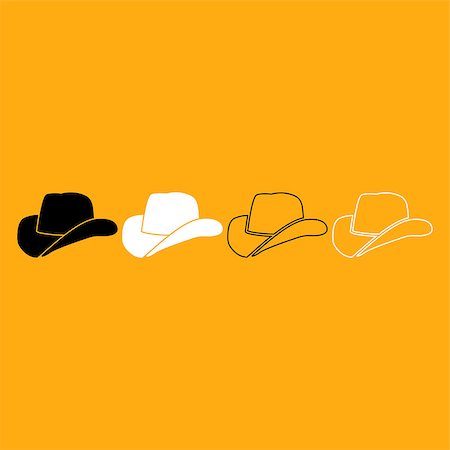simsearch:400-08498619,k - Cowboy hat it is white icon . Simple style . Photographie de stock - Aubaine LD & Abonnement, Code: 400-09085036