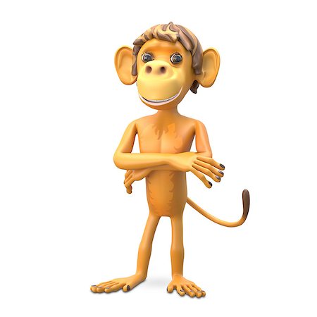 simsearch:400-07314532,k - 3D Illustration an Important Monkey on White Background Stock Photo - Budget Royalty-Free & Subscription, Code: 400-09085030