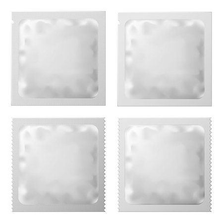 simsearch:877-06832579,k - Realistic White Blank template condom Packaging. Set of Condom Or Foil wet wipes Pouch Medicine packet. Vector illustration of condom Or sachet Foil wet wipes packet. EPS 10 Stock Photo - Budget Royalty-Free & Subscription, Code: 400-09085101