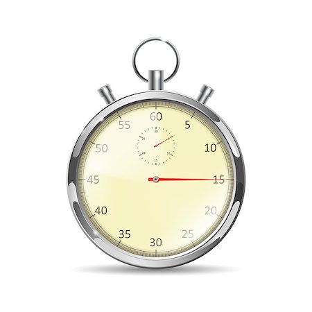 simsearch:400-04272422,k - Realistic steel Stopwatch. Classic stopwatch in retro style with Glass reflection and shadow. Vector illustration EPS 10 Foto de stock - Royalty-Free Super Valor e Assinatura, Número: 400-09085205