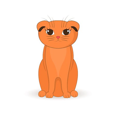 simsearch:400-09092331,k - red cat sitting up. Cartoon mascot. Isolated illustration on white background. Photographie de stock - Aubaine LD & Abonnement, Code: 400-09088227