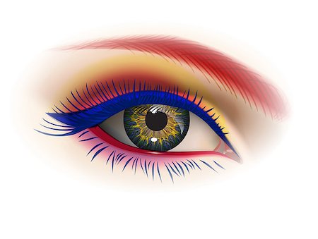 pavelmir (artist) - Creative, holiday eye makeup. Cosmetics Vector image Stockbilder - Microstock & Abonnement, Bildnummer: 400-09088353