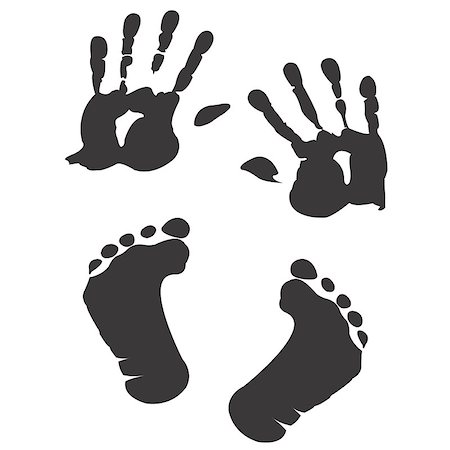 Children's handprint and footprint Stock Photo - Budget Royalty-Free & Subscription, Code: 400-09088448