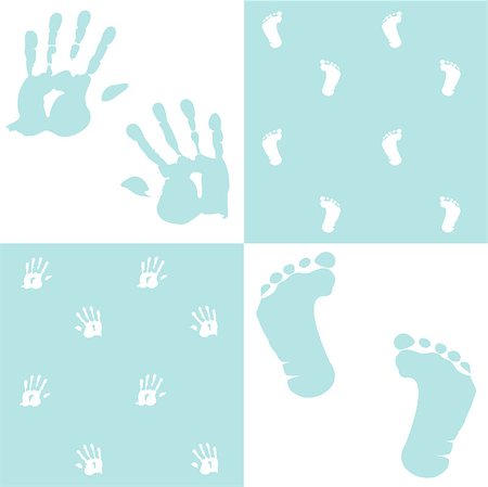 baby boy, handprint, footprint, vector set Stock Photo - Budget Royalty-Free & Subscription, Code: 400-09088449