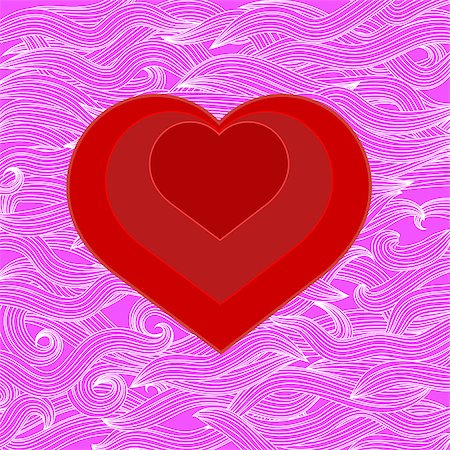 simsearch:400-08625440,k - Symbol of Heart on Abstract Pink Wave Background Stock Photo - Budget Royalty-Free & Subscription, Code: 400-09088483