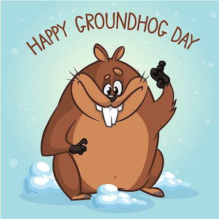 simsearch:400-04665876,k - Groundhog. Vector illustration. Can be used in web design, printed on fabric paper, as a background, or as an element in a composition or as Groundhog day gift card Foto de stock - Super Valor sin royalties y Suscripción, Código: 400-09088522
