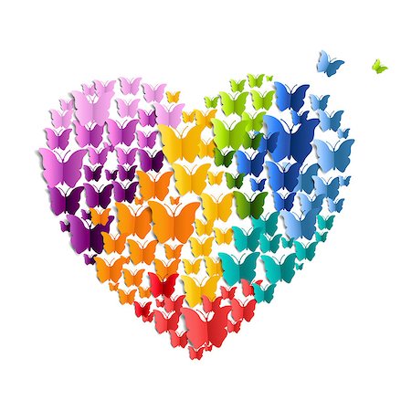 simsearch:400-08555680,k - Heart With Butterfly, With Gradient Mesh, Vector Illustration Stock Photo - Budget Royalty-Free & Subscription, Code: 400-09088563
