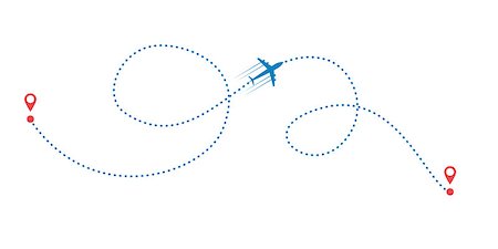 simsearch:400-04815921,k - plane and its track on white background. Vector illustration. Stock Photo - Budget Royalty-Free & Subscription, Code: 400-09088652