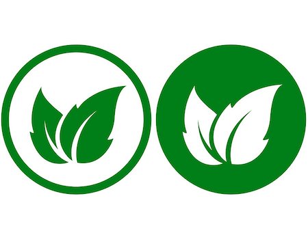 two abstract eco icons with green leaf Stock Photo - Budget Royalty-Free & Subscription, Code: 400-09088725