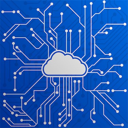 processor vector icon - detailed illustration of a circuit with cloud, cloud computing and integration concept, eps10 vector Stock Photo - Budget Royalty-Free & Subscription, Code: 400-09088742