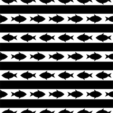 simsearch:400-09029281,k - black and white seamless pattern with fish. vector Stockbilder - Microstock & Abonnement, Bildnummer: 400-09088751