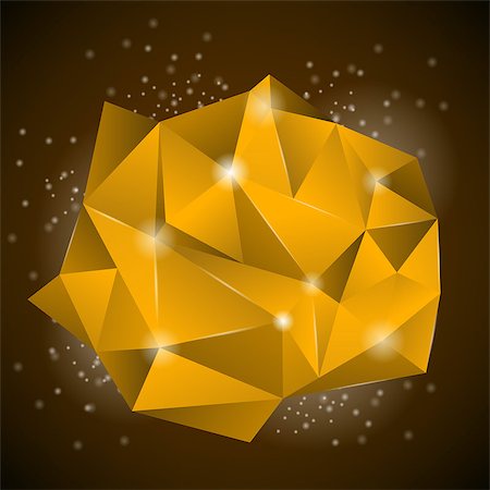 simsearch:400-07627757,k - Orange Polygonal Stone Isolated on Dark Background Stock Photo - Budget Royalty-Free & Subscription, Code: 400-09088781