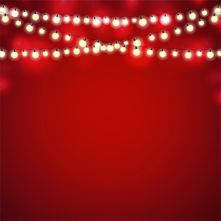 red christmas bulbs - Christmas Lights, With Gradient Mesh, Vector Illustration Stock Photo - Budget Royalty-Free & Subscription, Code: 400-09088790