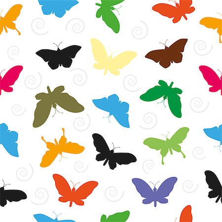 phukankosana (artist) - Butterfly Pattern Seamless  background vector illustration. Foto de stock - Super Valor sin royalties y Suscripción, Código: 400-09088959