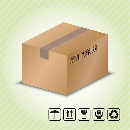 Carton container with Package Handling Symbol. vector illustration. Stock Photo - Budget Royalty-Free & Subscription, Code: 400-09088960