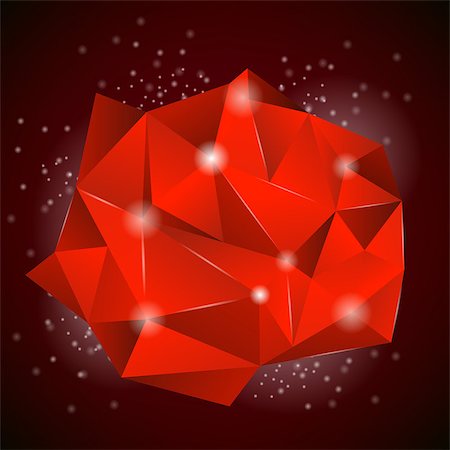 simsearch:400-07627757,k - Red Polygonal Stone Isolated on Dark Background Stock Photo - Budget Royalty-Free & Subscription, Code: 400-09088984