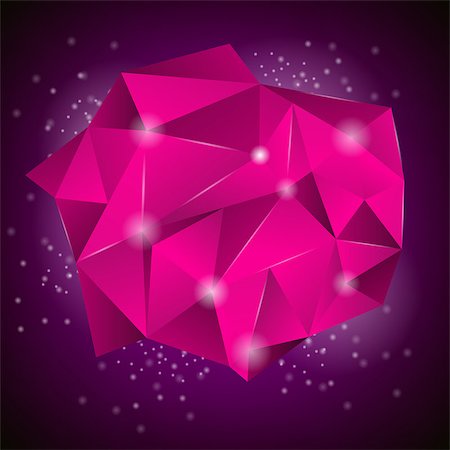 simsearch:400-07627757,k - Pink Polygonal Stone Isolated on Dark Background Stock Photo - Budget Royalty-Free & Subscription, Code: 400-09088988