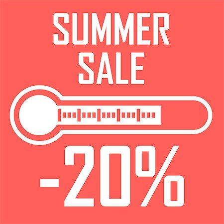 siletskyi (artist) - A picture of a white thermometer on a red background that shows a discount sale, an illustration on a discount theme Stock Photo - Budget Royalty-Free & Subscription, Code: 400-09089265