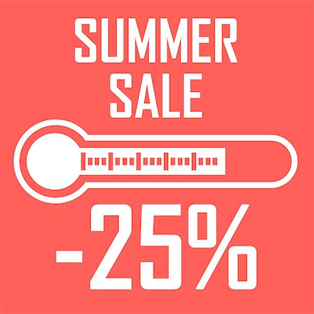 siletskyi (artist) - Illustration of a white thermometer on a red background that shows a discount sale, an illustration on a discount theme Stock Photo - Budget Royalty-Free & Subscription, Code: 400-09089266