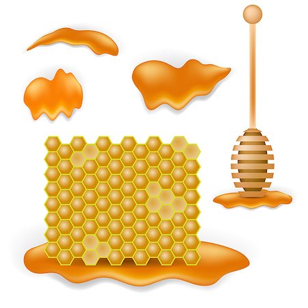 Set of Sweet Honey Isolated on White Background Foto de stock - Super Valor sin royalties y Suscripción, Código: 400-09089335
