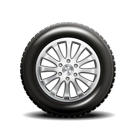 simsearch:400-08495449,k - Realistic vector illustration of a single car tire on a white background Foto de stock - Super Valor sin royalties y Suscripción, Código: 400-09089358