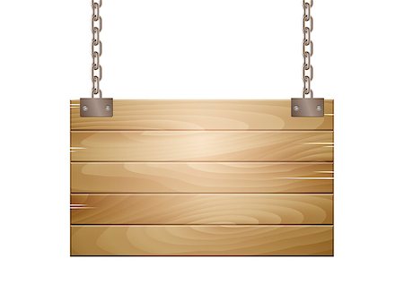 simsearch:400-09117481,k - Empty wooden board sign hanging on a chain isolated on white. Vector illustration Foto de stock - Super Valor sin royalties y Suscripción, Código: 400-09089359