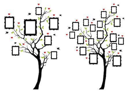 simsearch:400-09089375,k - family tree with blank picture frames, vector illustration Fotografie stock - Microstock e Abbonamento, Codice: 400-09089376