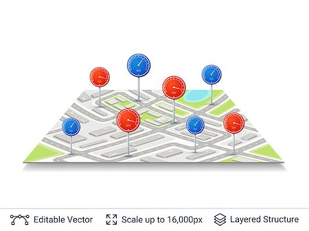 Generic city map of imaginary city. Light colored vector illustration. Stock Photo - Budget Royalty-Free & Subscription, Code: 400-09089462