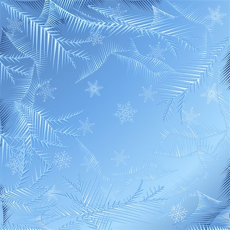 simsearch:400-04656297,k - winter frozen picture on the glass and snowflakes in blue tones Photographie de stock - Aubaine LD & Abonnement, Code: 400-09089473