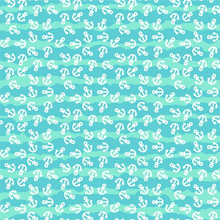 Seamless pattern with anchors. Ongoing background of marine theme. Vector illustration Foto de stock - Super Valor sin royalties y Suscripción, Código: 400-09089551