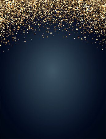 simsearch:400-09089937,k - Festive vertical Christmas and New Year background with gold glitter of stars. Vector illustration. Stock Photo - Budget Royalty-Free & Subscription, Code: 400-09089623