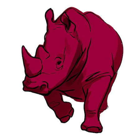 simsearch:400-04455503,k - Vector art of a rhinoceros Stock Photo - Budget Royalty-Free & Subscription, Code: 400-09089632