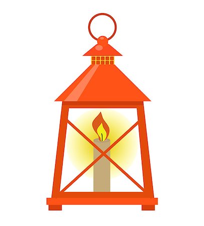 Red Lantern icon flat style. Isolated on white background. Vector illustration. Fotografie stock - Microstock e Abbonamento, Codice: 400-09089731