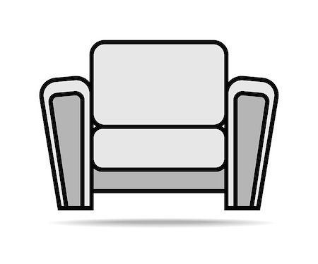 Living Room Armchair Icon on white background. Modern, simple flat vector illustration for web site or mobile app Stock Photo - Budget Royalty-Free & Subscription, Code: 400-09089800