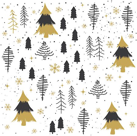 simsearch:400-08300223,k - Seamless abstract Christmas trees pattern Stock Photo - Budget Royalty-Free & Subscription, Code: 400-09089896