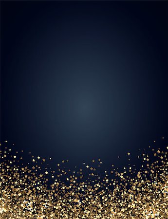 simsearch:400-09089937,k - Festive vertical Christmas and New Year background with gold glitter of stars. Vector illustration. Stock Photo - Budget Royalty-Free & Subscription, Code: 400-09089924