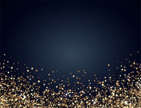 simsearch:400-09089937,k - Festive horizontal Christmas and New Year background with gold glitter of stars. Vector illustration. Stock Photo - Budget Royalty-Free & Subscription, Code: 400-09089923