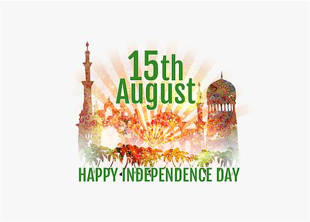 Happy India Independence day. Vector illustration of abstract Indian background with historical monument. Stock Photo - Budget Royalty-Free & Subscription, Code: 400-09080030