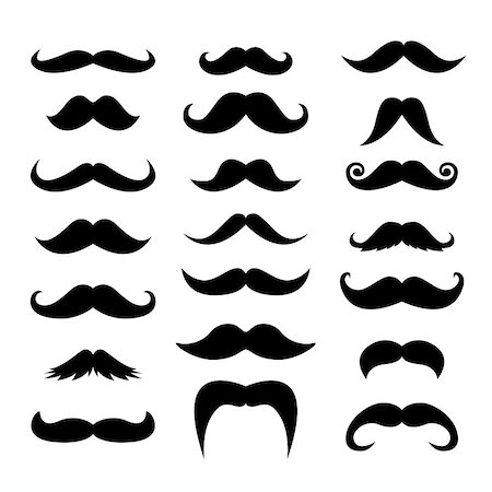 shaving icon - Set of men mustaches for design, photo booth. Vector illustration. Stock Photo - Budget Royalty-Free & Subscription, Code: 400-09080123