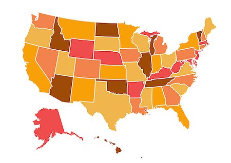 USA map vector illustration Fotografie stock - Microstock e Abbonamento, Codice: 400-09080184