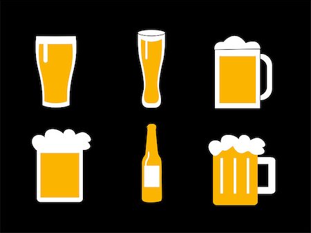 simsearch:400-05195371,k - vector illustration of a glass of beer Stockbilder - Microstock & Abonnement, Bildnummer: 400-09080190