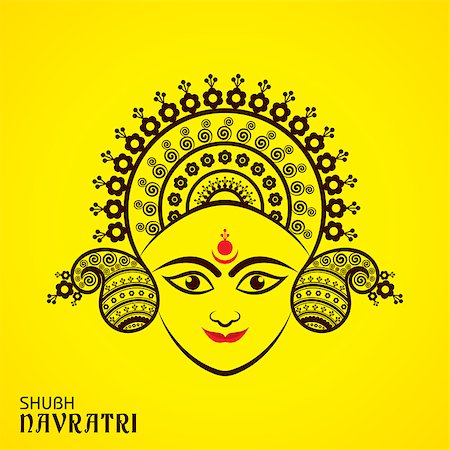 puja - Illustration of Navratri utsav greeting card Foto de stock - Super Valor sin royalties y Suscripción, Código: 400-09080254