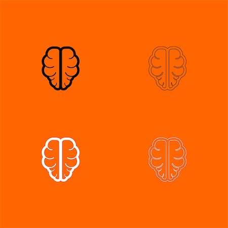 serhii435 (artist) - Brain it is  black and white set icon . Fotografie stock - Microstock e Abbonamento, Codice: 400-09080375