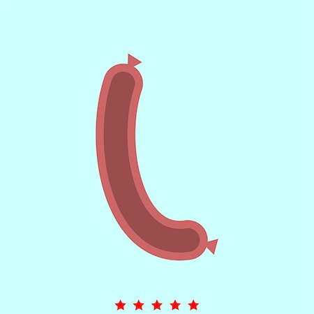 serhii435 (artist) - Sausage  it is icon . Simple style . Photographie de stock - Aubaine LD & Abonnement, Code: 400-09080584