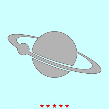 planet pluto - Planet with satellite on the ring  it is icon . Simple style . Stock Photo - Budget Royalty-Free & Subscription, Code: 400-09080596